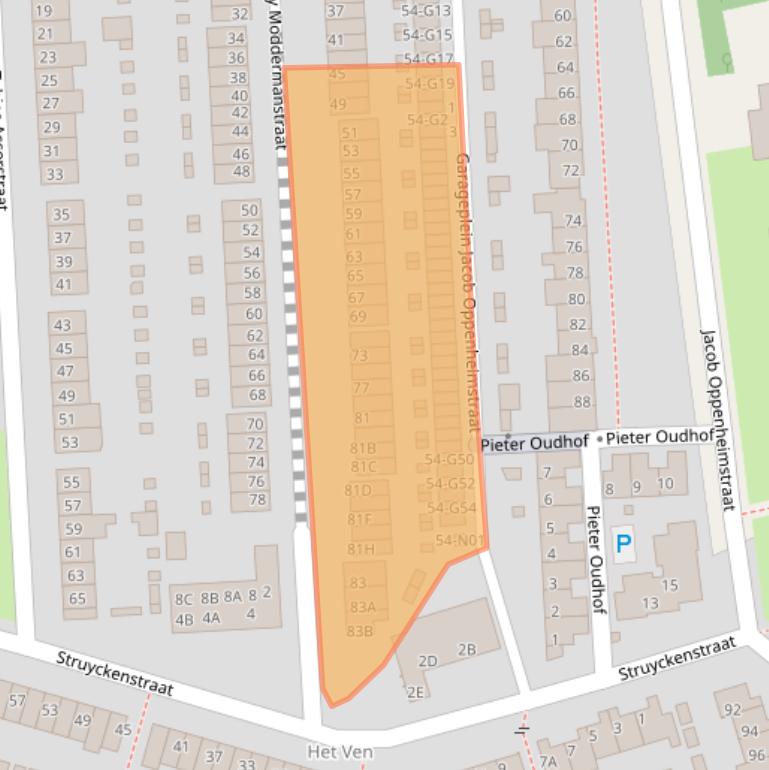 Kaart van postcodegebied 5652GG.