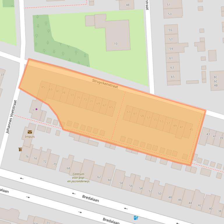 Kaart van postcodegebied 5652GL.