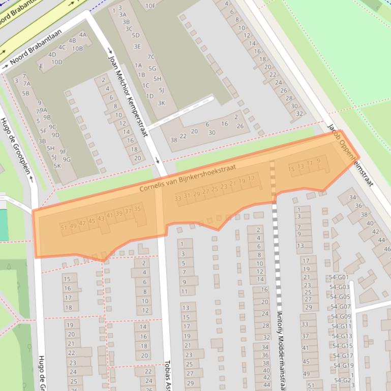 Kaart van postcodegebied 5652GT.