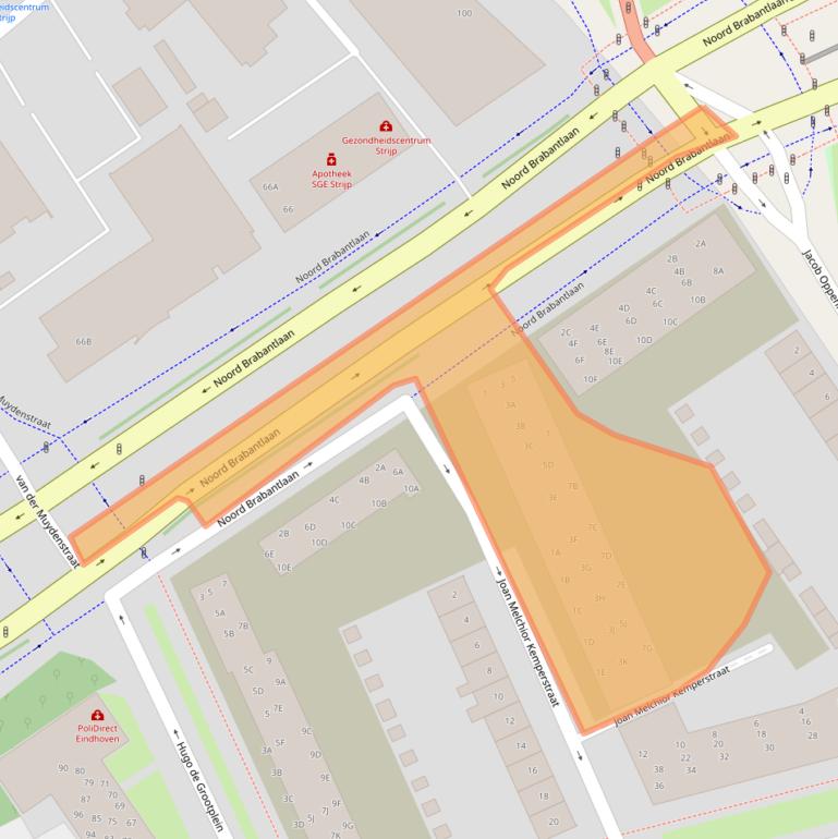 Kaart van postcodegebied 5652GW.