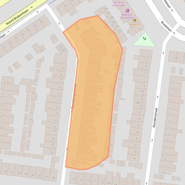 Kaart van postcodegebied 5652JT.