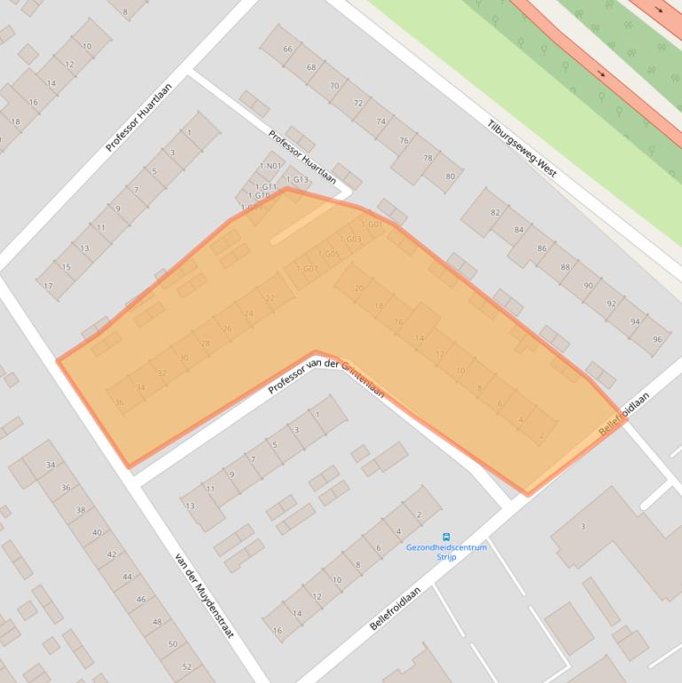 Kaart van postcodegebied 5652NB.