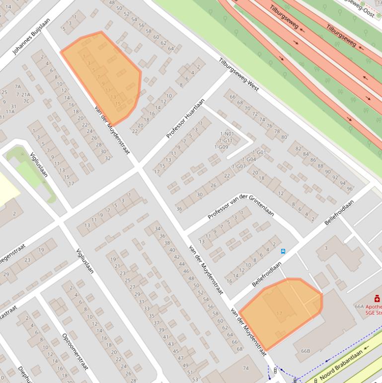 Kaart van postcodegebied 5652NE.