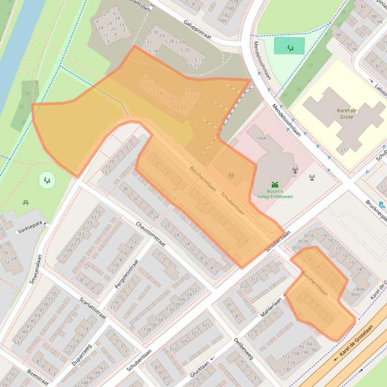 Kaart van postcodegebied 5653HE.