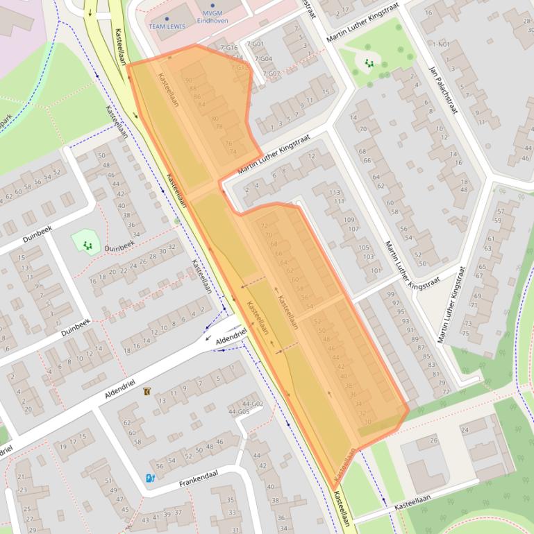 Kaart van postcodegebied 5653JV.