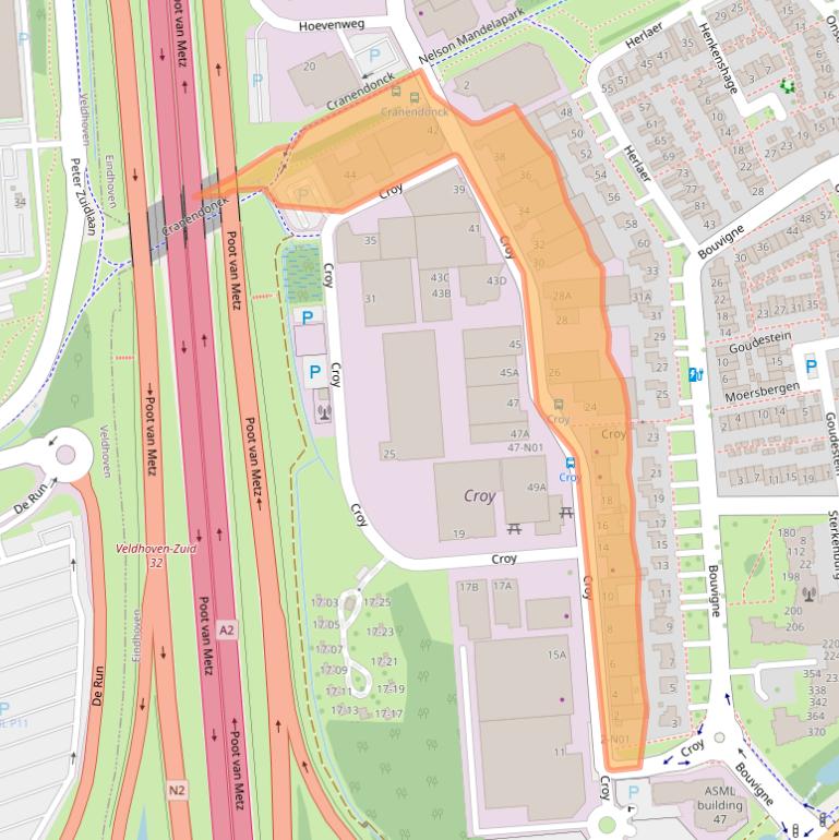 Kaart van postcodegebied 5653LD.