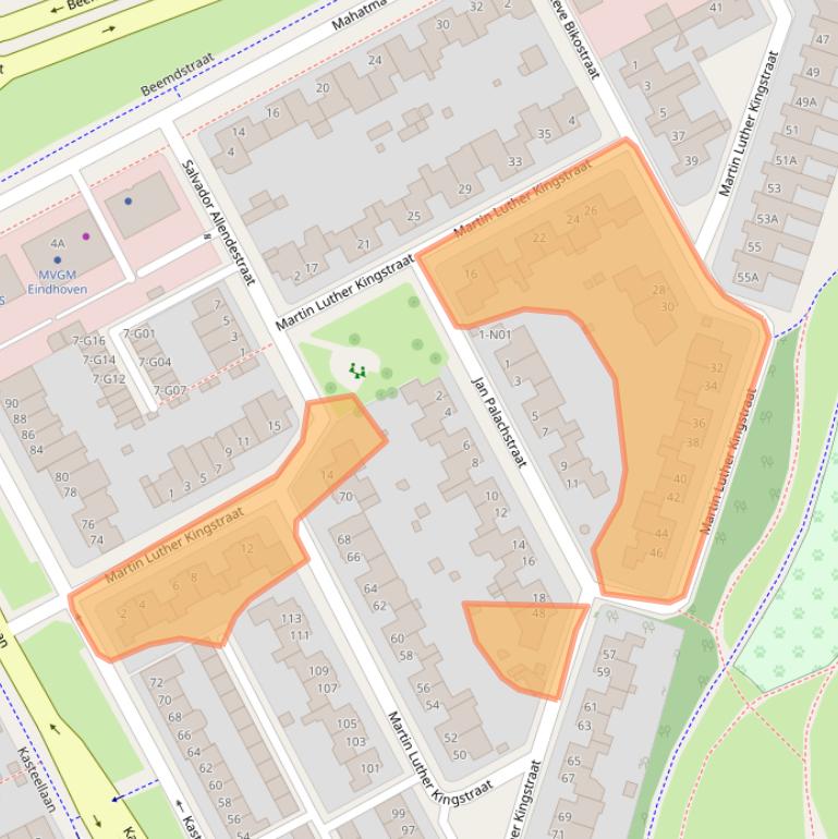 Kaart van postcodegebied 5653MG.