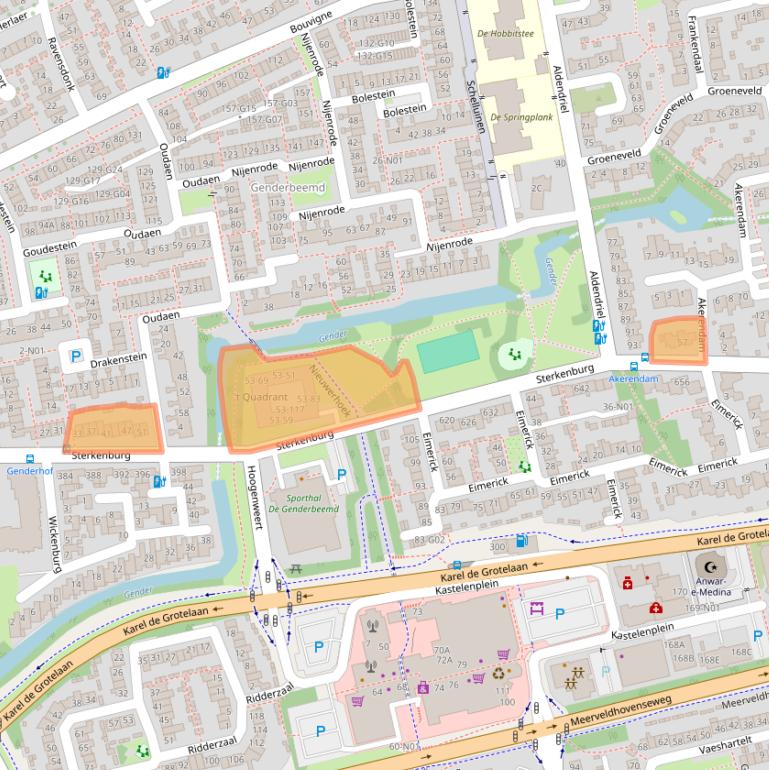 Kaart van postcodegebied 5653NC.