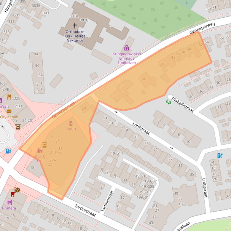 Kaart van postcodegebied 5654AH.