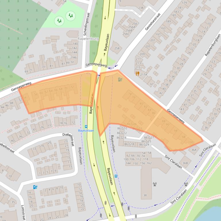 Kaart van postcodegebied 5654AJ.