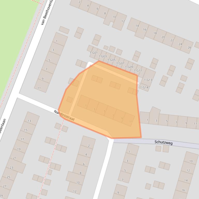 Kaart van postcodegebied 5654BJ.