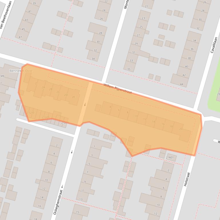 Kaart van postcodegebied 5654BM.