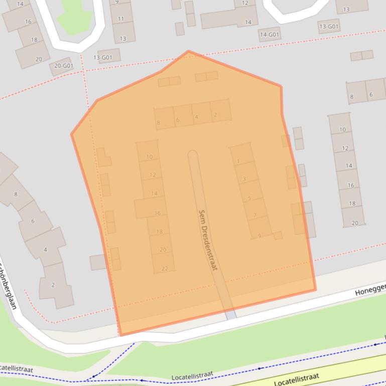 Kaart van postcodegebied 5654HB.