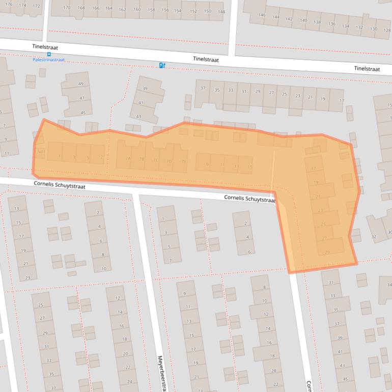 Kaart van postcodegebied 5654HS.