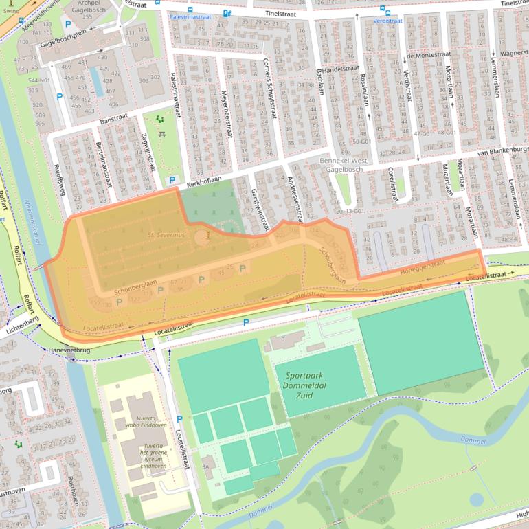 Kaart van postcodegebied 5654KC.