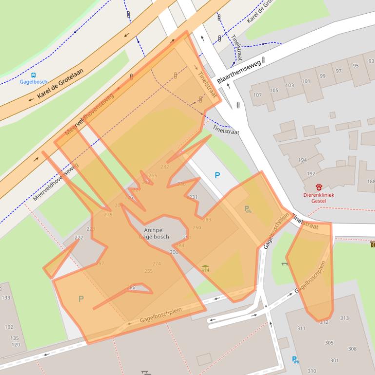 Kaart van postcodegebied 5654KT.