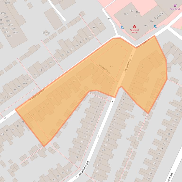 Kaart van postcodegebied 5654LJ.