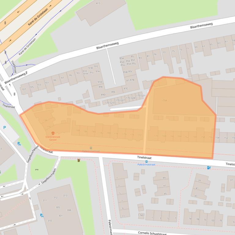 Kaart van postcodegebied 5654LX.