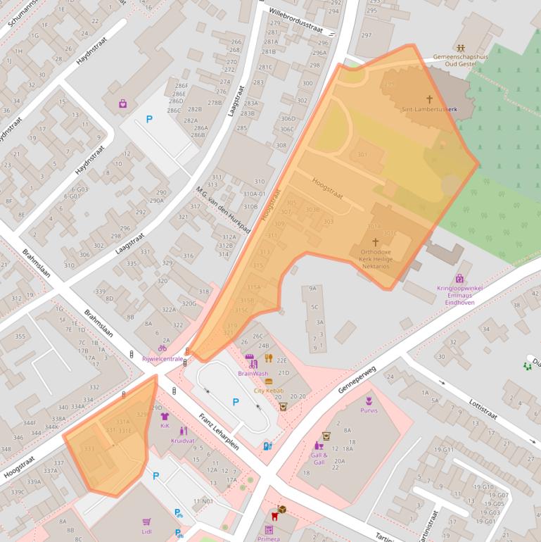 Kaart van postcodegebied 5654NB.