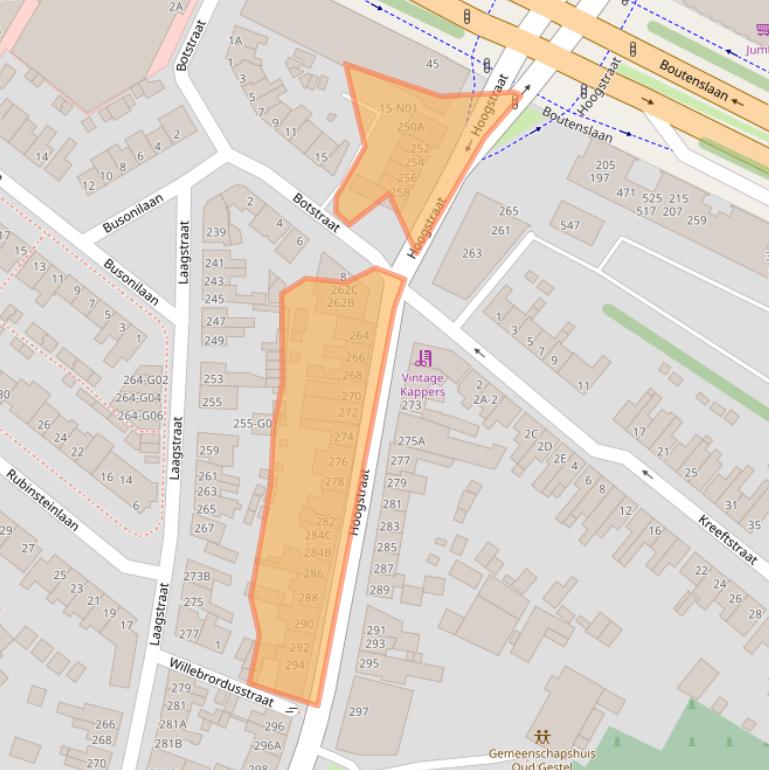 Kaart van postcodegebied 5654NG.