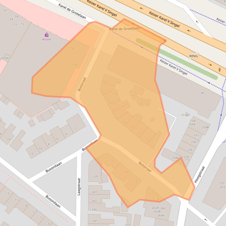 Kaart van postcodegebied 5654NL.