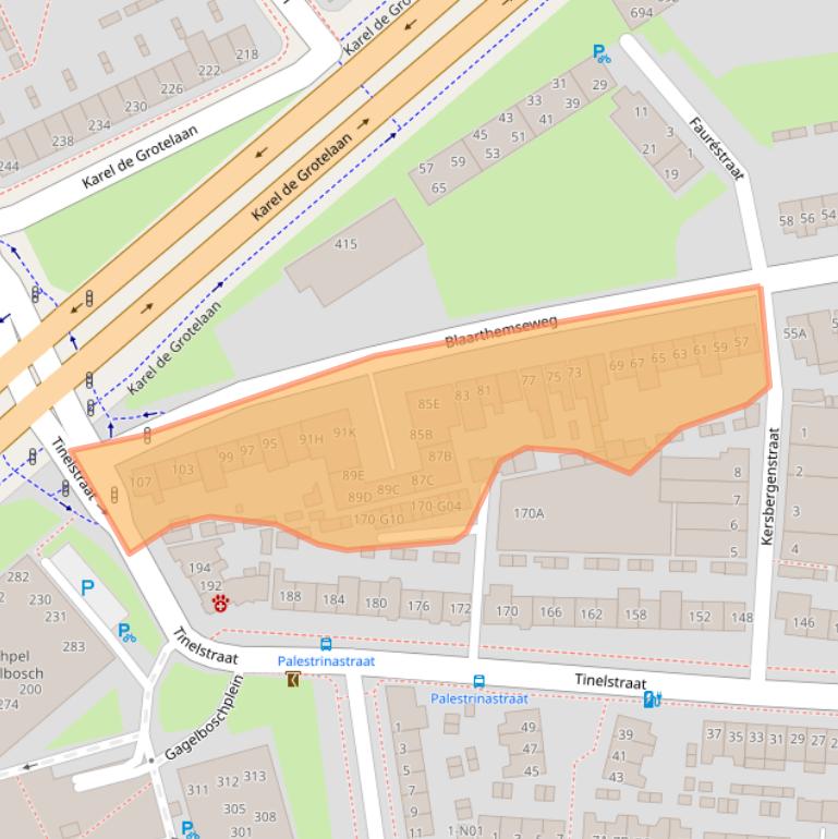 Kaart van postcodegebied 5654NS.