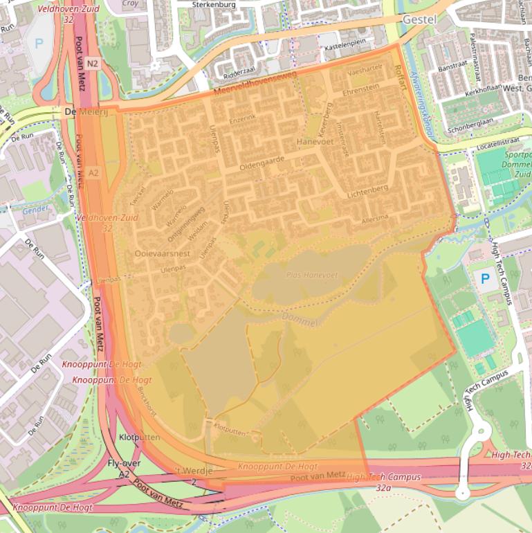 Kaart van postcodegebied 5655.