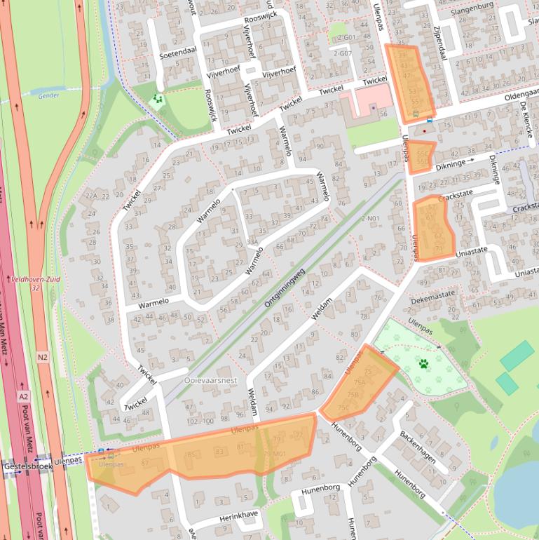 Kaart van postcodegebied 5655JB.