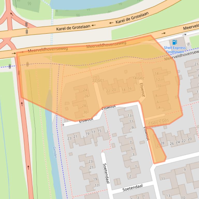 Kaart van postcodegebied 5655JS.