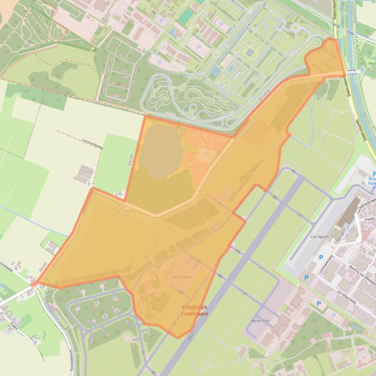 Kaart van postcodegebied 5657AB.