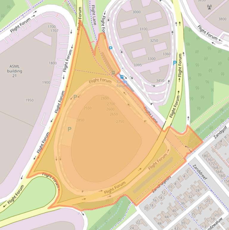 Kaart van postcodegebied 5657DZ.