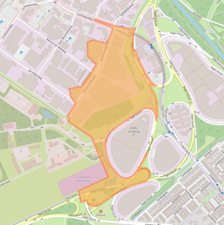 Kaart van postcodegebied 5657EM.