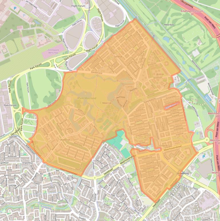Kaart van postcodegebied 5658.