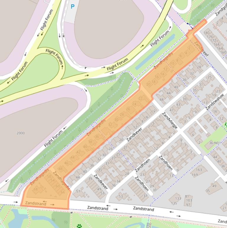 Kaart van postcodegebied 5658AT.