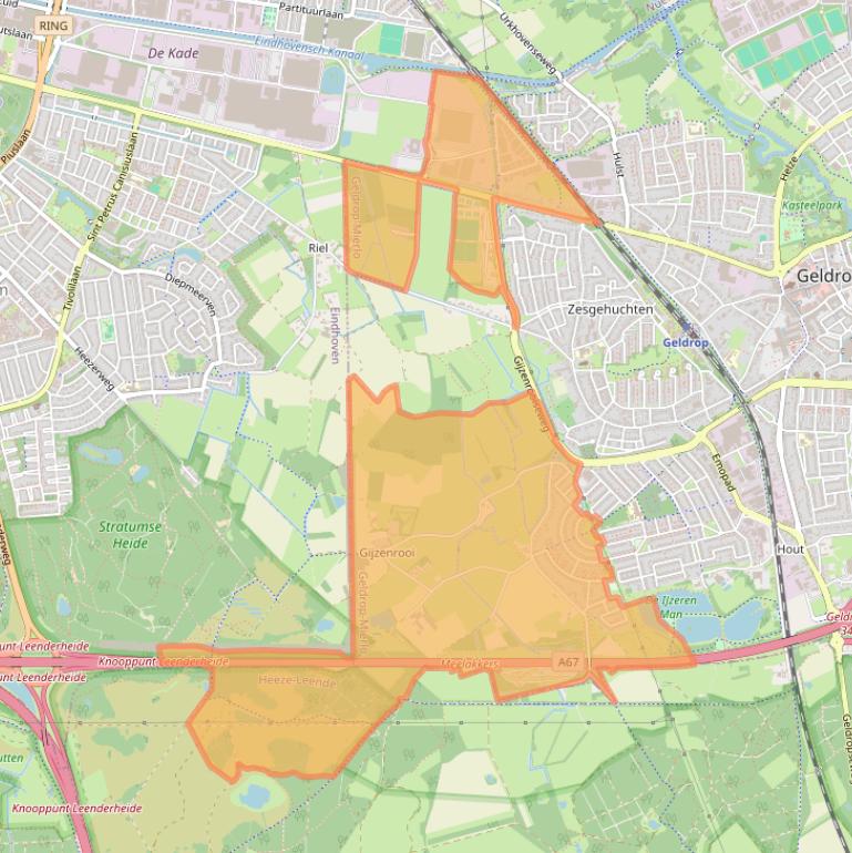 Kaart van postcodegebied 5661.