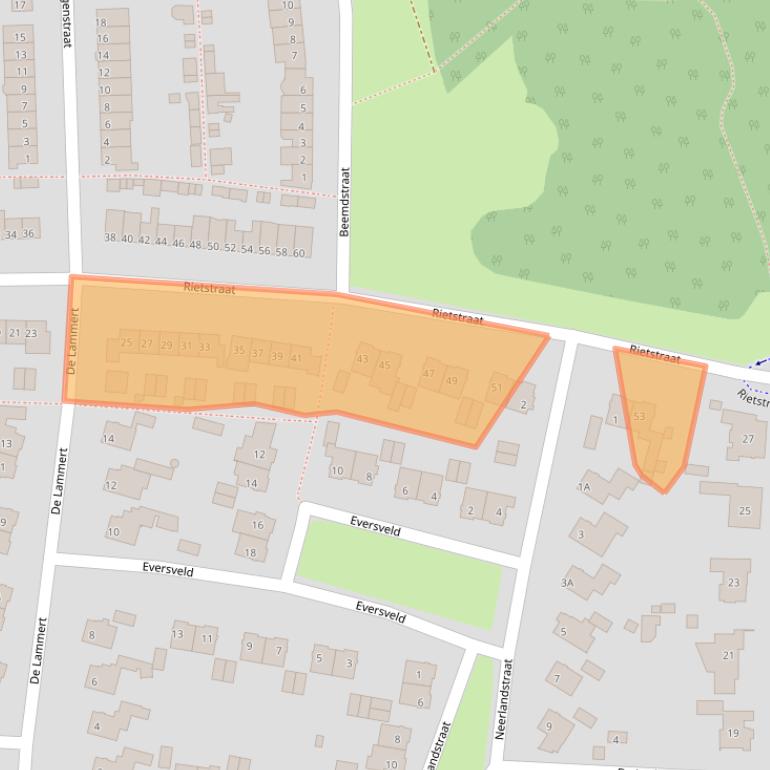 Kaart van postcodegebied 5662RB.