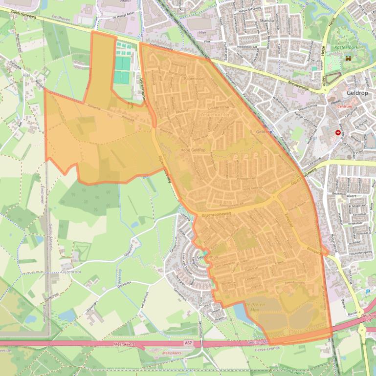 Kaart van postcodegebied 5663.