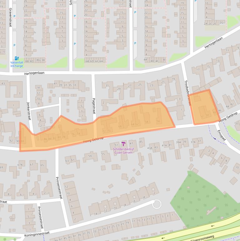 Kaart van postcodegebied 5663BG.