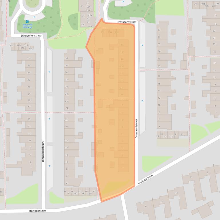 Kaart van postcodegebied 5663EP.