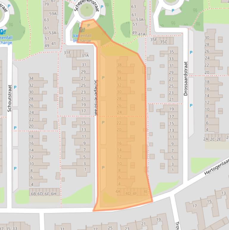 Kaart van postcodegebied 5663EV.