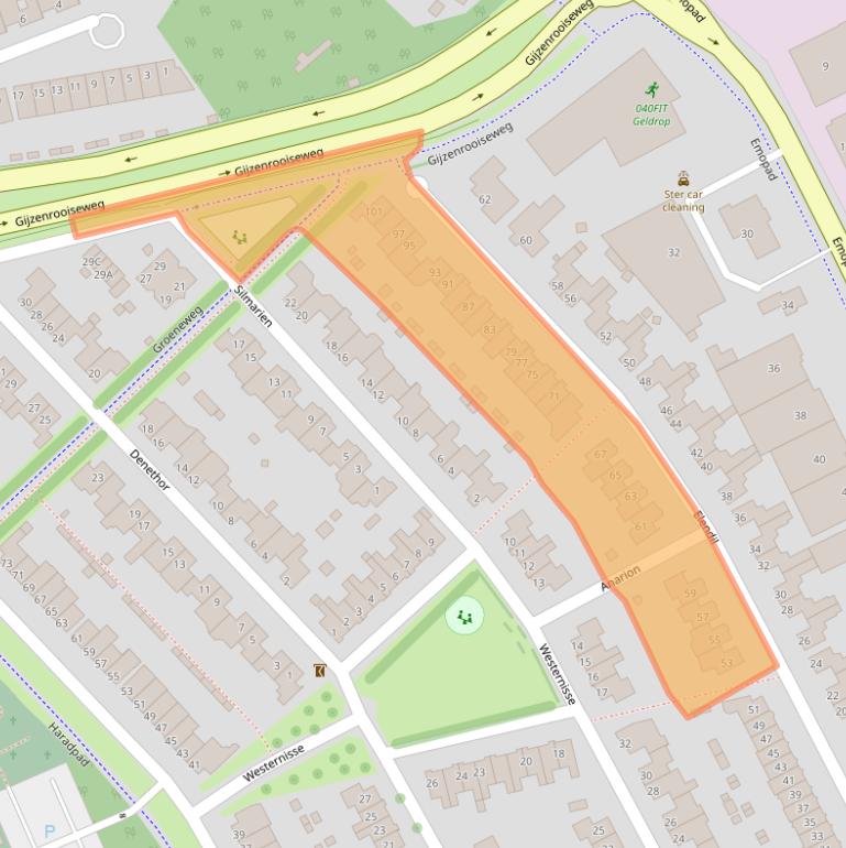 Kaart van postcodegebied 5663RB.