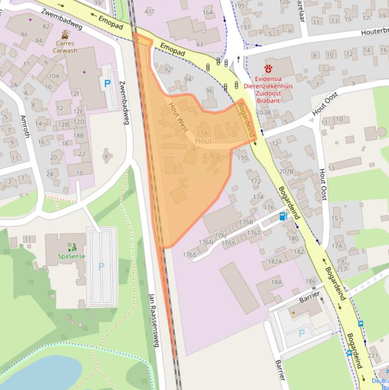 Kaart van postcodegebied 5664EW.