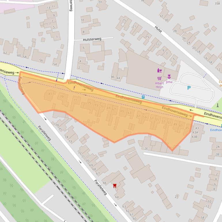 Kaart van postcodegebied 5664HD.