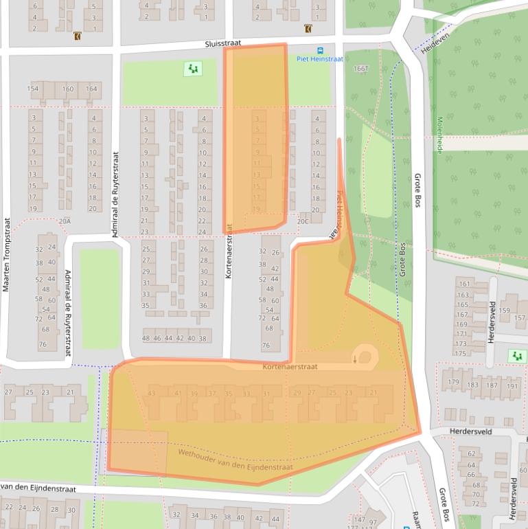 Kaart van postcodegebied 5666ET.