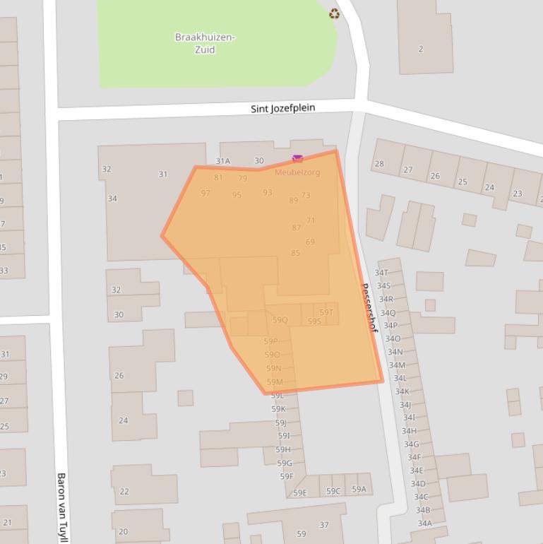 Kaart van postcodegebied 5666RX.