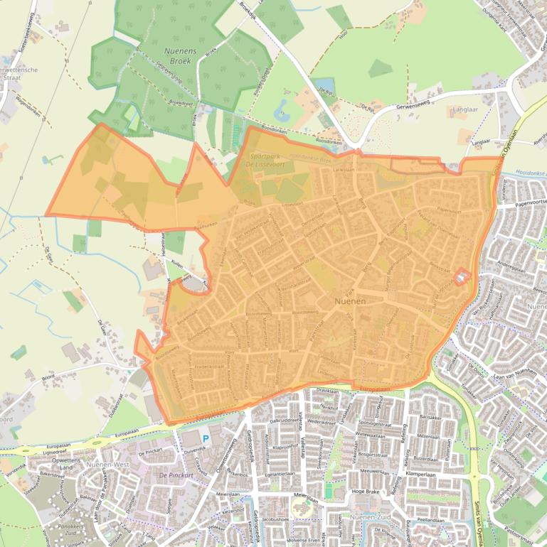 Kaart van postcodegebied 5671.