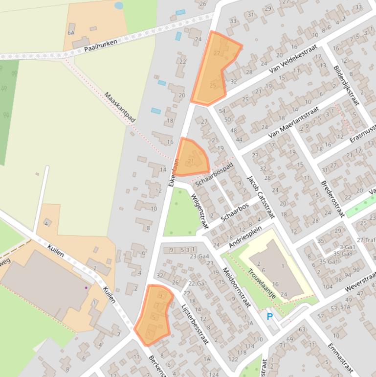 Kaart van postcodegebied 5671AA.