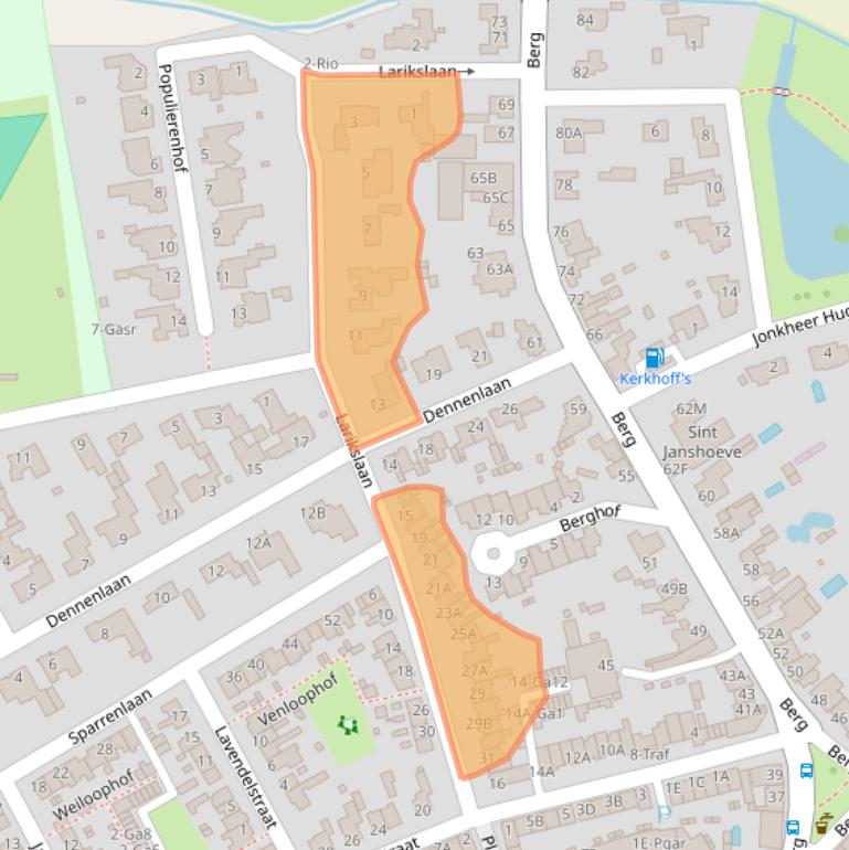 Kaart van postcodegebied 5671BN.
