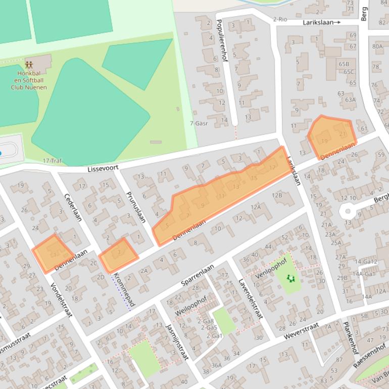 Kaart van postcodegebied 5671BW.