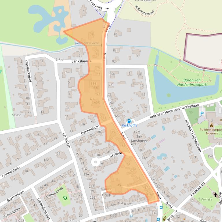 Kaart van postcodegebied 5671CB.